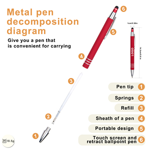 Customized Screen Printing Logo Aluminum Stick Model Phone New Soft Rubber Stylus Press Spray Metal <b>Ballpoint</b> <b>Pen</b> for Gift - Product Image 2
