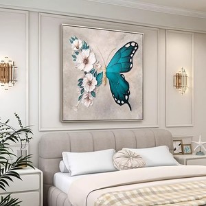 Animal Paintings Butterfly Floral Canvas Art 3D Effect Wall Decor For Living Room <b>Bedroom</b> Entryway - Product Image 3