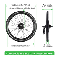 Kit de conversion de moteur de moyeu pour vélo électrique 48V 350W-2000W 27,5 pouces, Pack Deluxe, Stock UK, Pièces de rechange OEM en gros pour vélo électrique