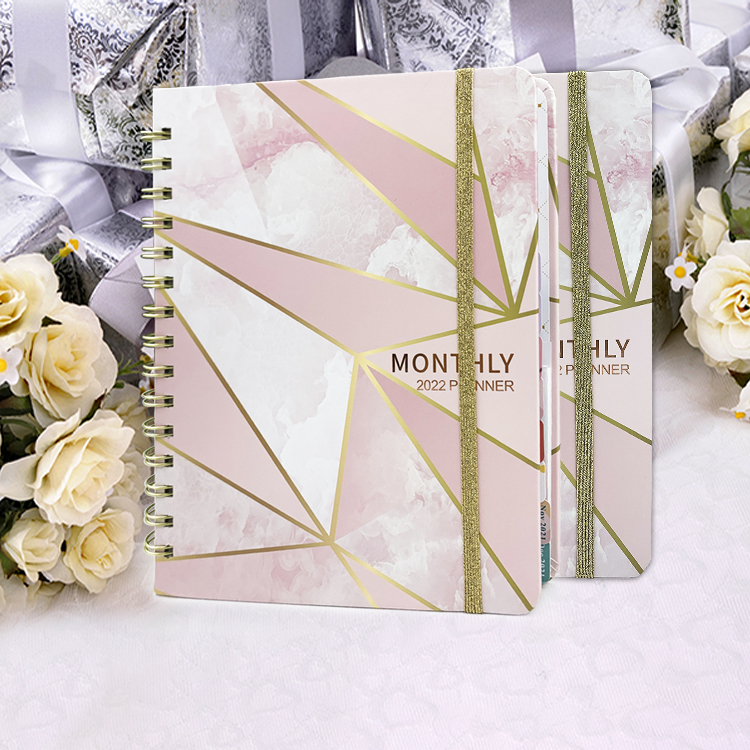 Печать журналов, ежедневник, дневник, записная книжка-органайзер логотипа золота изготовленные на заказ A5 B5 красочные в твердом переплете блокнот на спирали