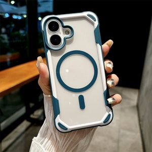 เคสโทรศัพท์กันกระแทกใส TPU คุณภาพสูงสองสี รองรับการชาร์จไร้สายแบบแม่เหล็ก สำหรับ iPhone 16 Pro Max 15 Plus 14 13 12 - Product Image 2