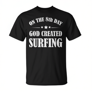 T-shirt pour les amateurs de surf avec citations chrétiennes, noir, unisexe, taille adulte S M L XL XXL, manches courtes, col rond, impression sérigraphique - Product Image 3