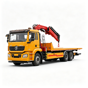 รถยกฉุกเฉินแบบพื้นเรียบ SHACMAN Heavy Duty 10T Knuckle Crane - Product Image 1