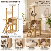 Arbre à chat de luxe Y-37 avec capsule spatiale, poteaux à gratter et condo pour grands chats