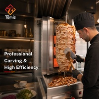 Fabricant de machines à shawarma au gaz pour poulet, machine à kebab en acier inoxydable pour restaurant
