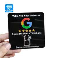 Plaque NFC miniature personnalisée en acrylique étanche 13,56 MHz NTAG215 10x10cm Protocole ISO 14443A pour paiement en restaurant et hôtel