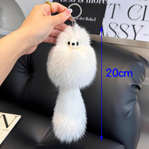 Carino piccola volpe peluche portachiavi ciondolo morbido cartone animato borsa Charm per auto auto portachiavi con piccola volpe - Product Image 2