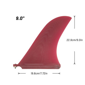 Aleta de Surf Individual Roja de 9 Pulgadas UPSURF, Aleta Central de Fibra de Vidrio - Product Image 1