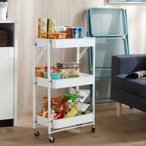 Multi-functional floor-<b>standing</b> multi-tiered storage rack for <b>vegetables</b> and snacks, with wheels, and a portable storage - Product Image 4