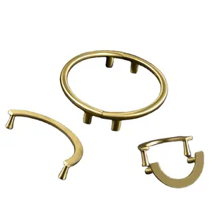 Semicircle Pure Brass Gold Handle Round Ring Wardrobe Cabinet Handle C-2065 Luxury Chinese Screw 60/110/145mm