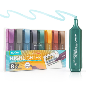 Gxin G-342-8M 8pcs kim loại tô màu cho Kisd người lớn viết trơn tru vẽ huỳnh quang bút tùy chỉnh Highlighter đánh dấu Bộ - Product Image 1