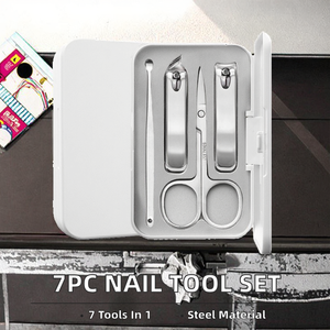 7 in 1 Stainless Steel Travel <b>Case</b> Professional <b>Nail</b> Beauty Tool Manicure Pedicure Set <b>Nail</b> Clippers - Product Image 2