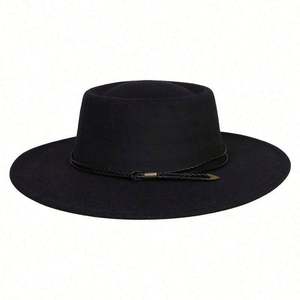 Wholesale Wide 10cm Brim Polyester/Cotton Fedora Hats for Women Image Casual Party Water <b>Drop</b> Shape Retroexcavadora Sauna Hat - Product Image 3