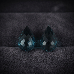Topacio Azul de Londres Natural, Cuentas de Piedras Preciosas Facetadas en Forma de Lágrima, Certificado por Terceros, Venta al por Mayor, Gopika Exports para Joyería - Product Image 3