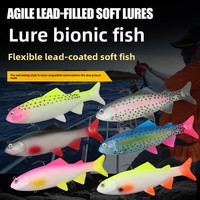 Leurre de pêche transfrontalier pour eau salée, lancer longue distance, jig-head à queue en T, appât souple en PVC, hameçons réalistes