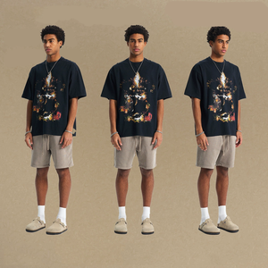 เสื้อยืดสไตล์วินเทจ ผ้าฝ้ายถัก 100% ระบายอากาศได้ดี ทรงลำลอง คอกลม พิมพ์ลายดิจิทัล ทรงหลวม โอเวอร์ไซส์ น้ำหนัก 200 กรัม เสื้อยืดผู้ชาย - Product Image 3