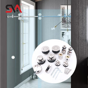 Sistema Scorrevole per Porta Doccia in Acciaio Inox SVA-0029B con Quattro Ruote, Colore Personalizzabile, Accessori per Vetro Temperato - Product Image 4