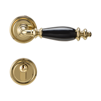 Serrure à levier en laiton et cristal coloré pour porte en bois, de haute qualité, moderne, minimaliste et de luxe, pour hôtels, appartements, villas, entrepôts et centres commerciaux, facile à installer