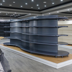 Scaffale a 3-6 Ripiani in Ferro Tipo <span class=keywords><strong>S</strong></span> per Negozi di Liquori, Colore Nero e Bianco, Facile Installazione, 100Kg per Ripiano, per Boutique, Minimarket, Farmacie e Supermercati - Product Image 2