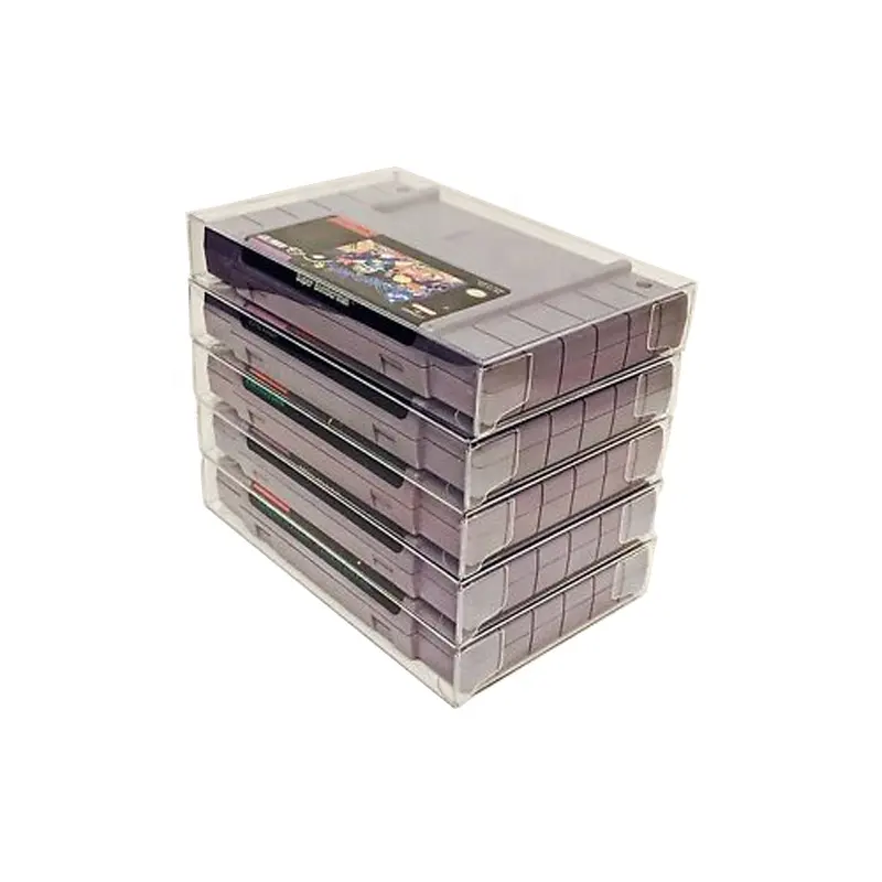 Commercio all'ingrosso di ANIMALI di plastica gioco protezioni box, di plastica trasparente NES SNES cartuccia giochi scatola protezioni caso