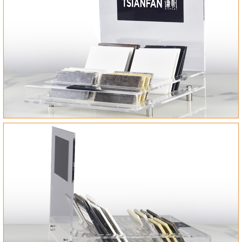 Modern Granite Mosaic Marble Countertop Acrylic Ceramic Quartz Display Rack For Tile Used Stone Desk Stand