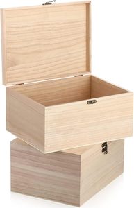 Boîtes de rangement décoratives en bois personnalisées, boîte à bijoux en bois, organisateur, présentoir, boîte de rangement - Product Image 1