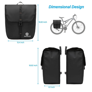 Bolsas Impermeables para Portaequipajes de Bicicleta, Paquete de 2, 20L, Bolsa Trasera para Ciclismo, Viajes y Desplazamientos, Equipaje de Bicicleta Duradero de Gran Capacidad - Product Image 3