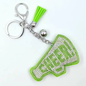 بلينغ كريستال حجر الراين الماس البوق المفاتيح فرقة المشجع فريق رقيق الفشار يهتف مكبر الصوت شرابة نمط القط - Product Image 6