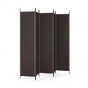 Separador de Ambientes de Tela Marrón de 5 Paneles, 98.4x86.6 Pulgadas, Biombo Plegable, Diseño Minimalista, Partición Móvil - Product Image 1