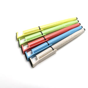 Meilleur support de téléphone tactile écologique personnalisé, stylo à bille multifonctionnel en paille de blé recyclable - Product Image 1