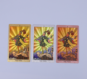 مجموعة كاملة جديدة من بطاقات التاروت الذهبية ، بطاقة التاروت المطبوعة بالألوان ، بطاقة لعبة البوكر البلاستيكية من كلوريد البولي فينيل - Product Image 5