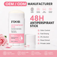 Déodorant en stick OEM sous marque privée 50ml, contrôle longue durée des odeurs, séchage rapide avec extrait de rose et acide hyaluronique, vente en gros