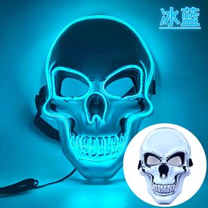 DAMAI Scary Skeleton Skull Mask with LED Glow Option Horror For Halloween Party Costume Decor Halloween Skull Mask - Product Image 2