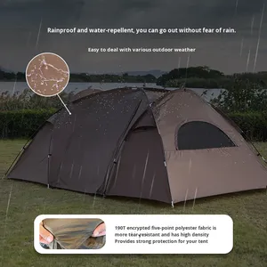Tente de camping familiale 2 places, nouvelle conception camouflage, imperméable, coupe-vent, quatre saisons, double couche, polyester 190T, portable - Product Image 3