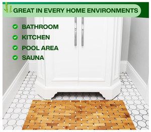 Bamboo Foldable Bath <strong>Mat</strong> <strong>for</strong> Bathroom Sauna Spa &amp; <strong>Tub</strong> Step-24x16x0.4 Inches Modern Farmhouse Decor - Product Image 4