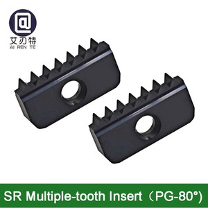 18/16TPI Double-edged <span class=keywords><strong>PG</strong></span> 80 °   Plaquettes de taraudage en carbure, plaquettes de taraudage de type peigne 14-18Pg, plaquettes de taraudage interne et externe - Product Image 1