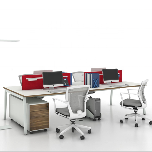 Uspair Modern wooden work table 6 person office workstation desk office furniture modular office table with ergonomic chair