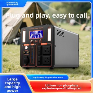 Générateur solaire portable 220V pour extérieur avec stockage d'énergie au lithium-ion, contrôleur MPPT 300W, onde sinusoïdale pure, USB, LED, adaptateur secteur AU/US/EU - Product Image 2