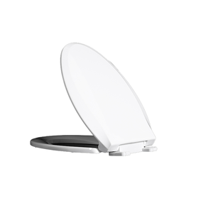 Couvre-siège de toilette allongé en plastique à fermeture lente et silencieuse, durable, pour salle de bain domestique - Product Image 1