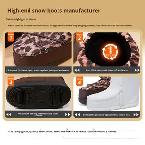 <span class=keywords><strong>Botas</strong></span> de Nieve de Media Caña Antideslizantes e Impermeables con Estampado de Leopardo para <span class=keywords><strong>Mujer</strong></span>, Serie Strolling Space, Novedad Transfronteriza - Product Image 4