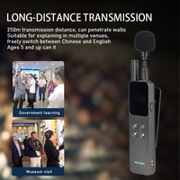 Headset Walkie Talkie Nirkabel Kelas Museum dengan Peredam Kebisingan Aktif (ANC) Logo Kustom Bahan ABS/PC Hitam untuk Tur Edukasi