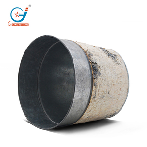 Vente directe 1.4 gallons <span class=keywords><strong>en</strong></span> <span class=keywords><strong>bois</strong></span> naturel écorce de bouleau recouvert de jardinière galvanisée <span class=keywords><strong>Pots</strong></span> de fleurs faits à la main pour jardin d'arrière-cour - Product Image 5