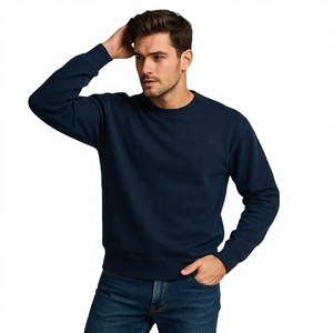 Sweat-shirt de sport pour homme, noir, d'hiver, chaud, en polaire, polyester/coton, uni, col rond, tendance - Product Image 3