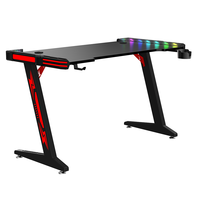 Table de jeu moderne Beisijie avec éclairage LED RVB rouge, pour la maison, le bureau, l'ordinateur de jeu, le PC