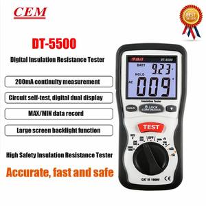 <span class=keywords><strong>DT</strong></span>-<span class=keywords><strong>5500</strong></span>เครื่องทดสอบความต้านทานฉนวนแบบดิจิตอล, เครื่องวัดความเร็วในการทำงานมีความแม่นยำสูงพร้อมการวัดความต่อเนื่องและการทดสอบตัวเอง - Product Image 2