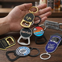 Décapsuleur personnalisé avec logo, porte-clés en métal argenté, alliage de zinc émaillé, décapsuleur porte-clés pour bière