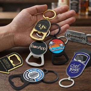 Décapsuleur personnalisé avec logo, <span class=keywords><strong>porte</strong></span>-clés en métal argenté, alliage de zinc émaillé, décapsuleur <span class=keywords><strong>porte</strong></span>-clés pour bière - Product Image 1
