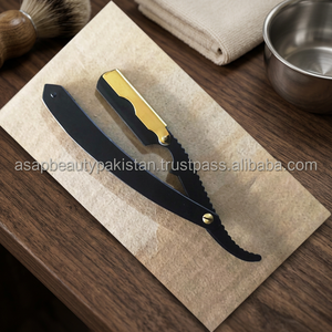 ASAP Manual Stainless Steel Straight Razor with Black Handle and Gold Blade Eco-Friendly Skin Care Grooming Tool - Product Image 2