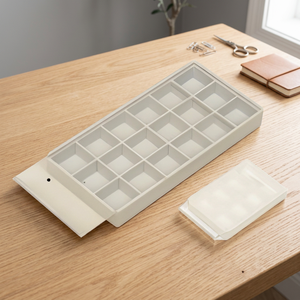s196f1 Compact Sorting Box Small 18 Grids Loose Diamond Gemstone Organizer Tray <b>Sliding</b> Clear Cover <b>Plastic</b> Jewelry Storage - Product Image 3