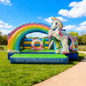 Château gonflable avec toboggan, structure gonflable pour usage commercial, structure gonflable en PVC avec toboggan pour enfants - Product Image 1